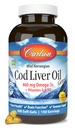 Karlson - Cod Jaterní olej, 460 mg Omega-3s + vitaminy A & D3, Wild-Catched Norsky Arctic Cod- Jaterní olej, Udržitelně sourced Nordic Fish Oil Capsules, Lemon, 300 Softgels