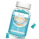 Biologická a kolagenová gumička s B12, Vlasová kůže a nehty Vitamíny pro růst vlasů, Žhavé kůže a silné nehty - Borůvkový Flavor, Cukr zdarma, 60 Ct