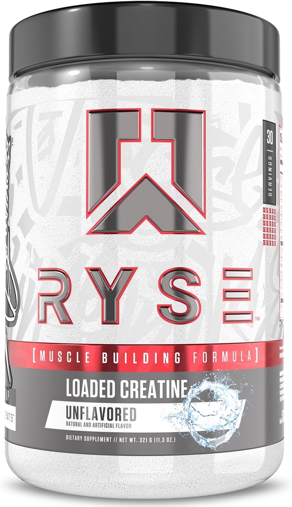 RYSE Nakládané stvoření pro muže a ženy - Neochucené - Svalové Stavební Formule se 3 Formy elektrolytů, Betaine Bezvodý a špičkový ATP - Síla, Power & Endurance Support - 30 Služeb