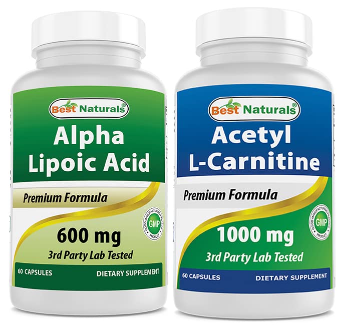 Nejlepší Naturals Alpha Lipoic Acid 600 mg & Acetyl L- Carnitin 1000mg