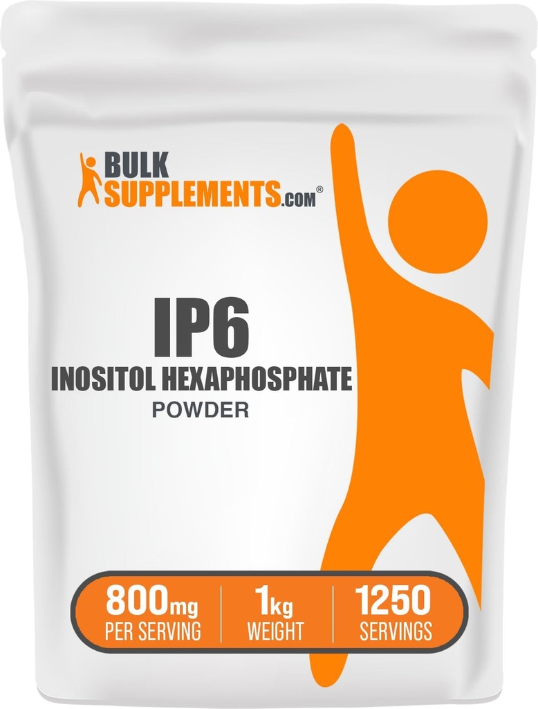 BulkSupplements.com IP6 Powder - Inositol Hexafosfát, IP6 dodatek - Inositol dodatek pro imunitní podporu, gluten zdarma, 800mg na servírování, 1kg (2,2 lbs) (balení po 1)