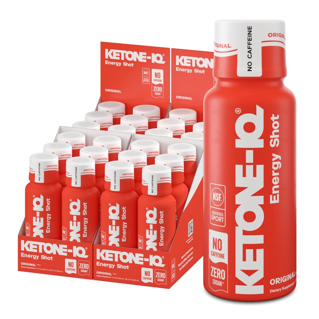 Ketone- IQ No Caffeine Exogeneous Ketones Energy Shots - 24 Pack kofeinu Free Energy Drinks with 10g Ketones - Cukr zdarma, sůl zdarma, a všechny přírodní (Original)