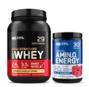 Optimum Nutrition Dynamic Duo Bundle: Amino Energy, Blue Raspberry (30 Servings) a Gold Standard 100% syrovátkový protein Powder, French Vanilla Creme (29 Servings)