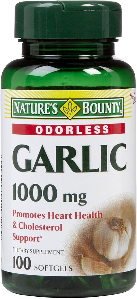 Příroda 's Bounty Česnek Extract Dodatek, Podporuje cirkulační funkce, 1000 mg Rychlé uvolnění Softgels, 100 Počet, balení po 3