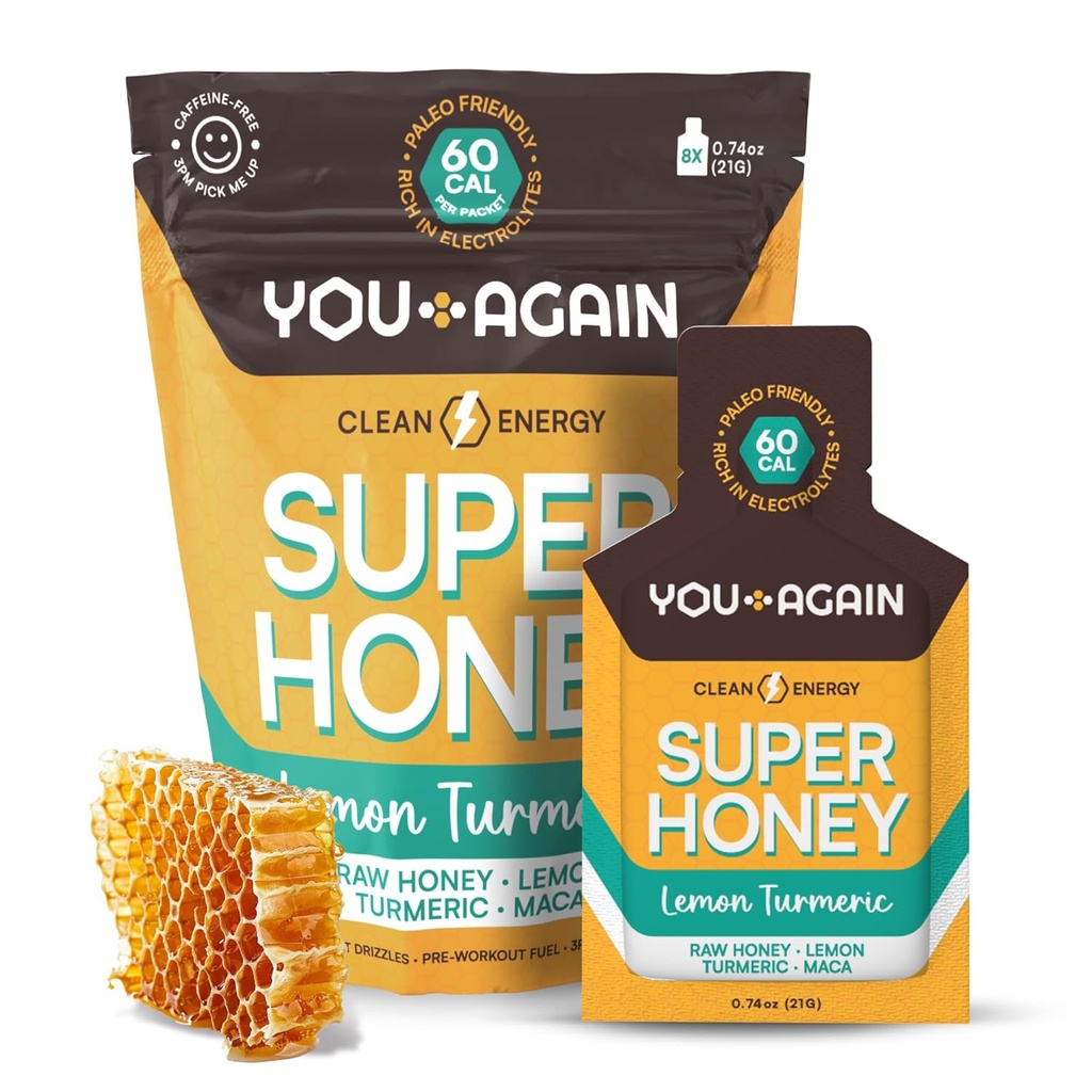 Opět Super Med Lemon Turmeric Packets S124; Cvičení Clean Energy Gel Packs S124; Cyklistika, Endurance, Běžící Gel nebo Energy Snack S124; Paleo & Carnivore Snack S124; Gluten-Free S124; Made in USA S124; 8 Count