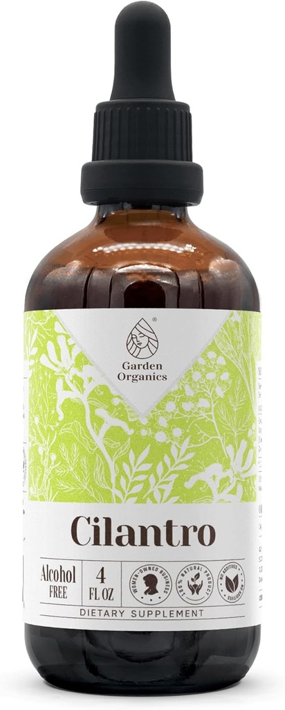 Cilantro Alcohol- Free Natural Tincture Extract, Imunity System Booster, Liquid Drops Made from 100% Cilantro Sured Leaf (4 fl oz)