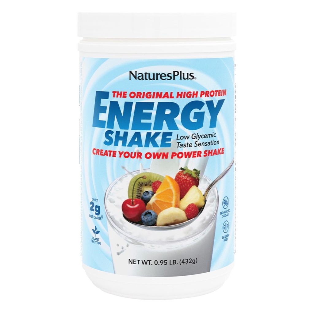 NaturesPlus Energy Shake - 0,95 lb - 16 Grams of Plant- Based Protein Per Serving - Obsahuje Digestion- Supporting Enzymes - No Add Sugar - Non- GMO, Vegetarian, Gluten Free - 16 Služeb