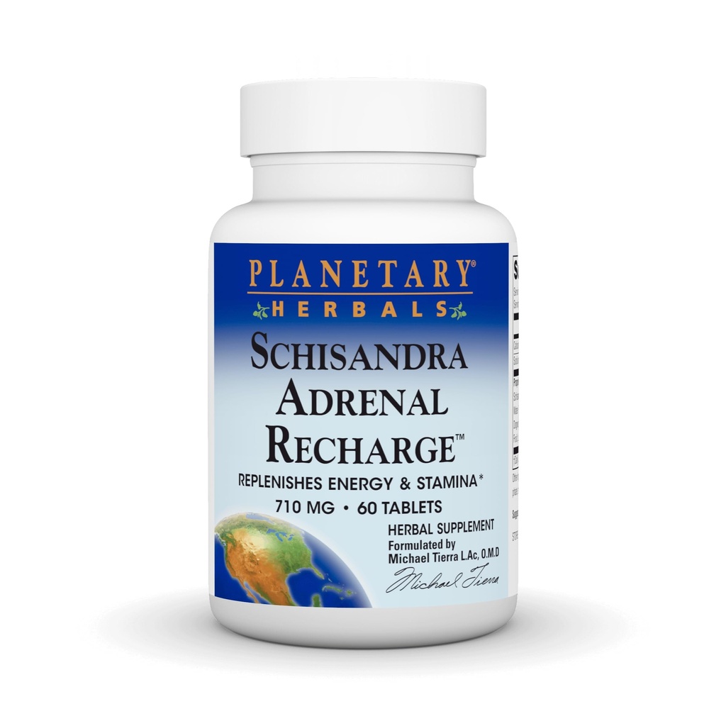 Planetární Herbals Schisandra Adrenal Complex 710mg s Yam Rhizome, Poria Sclerotium & Více - 60 Tablety