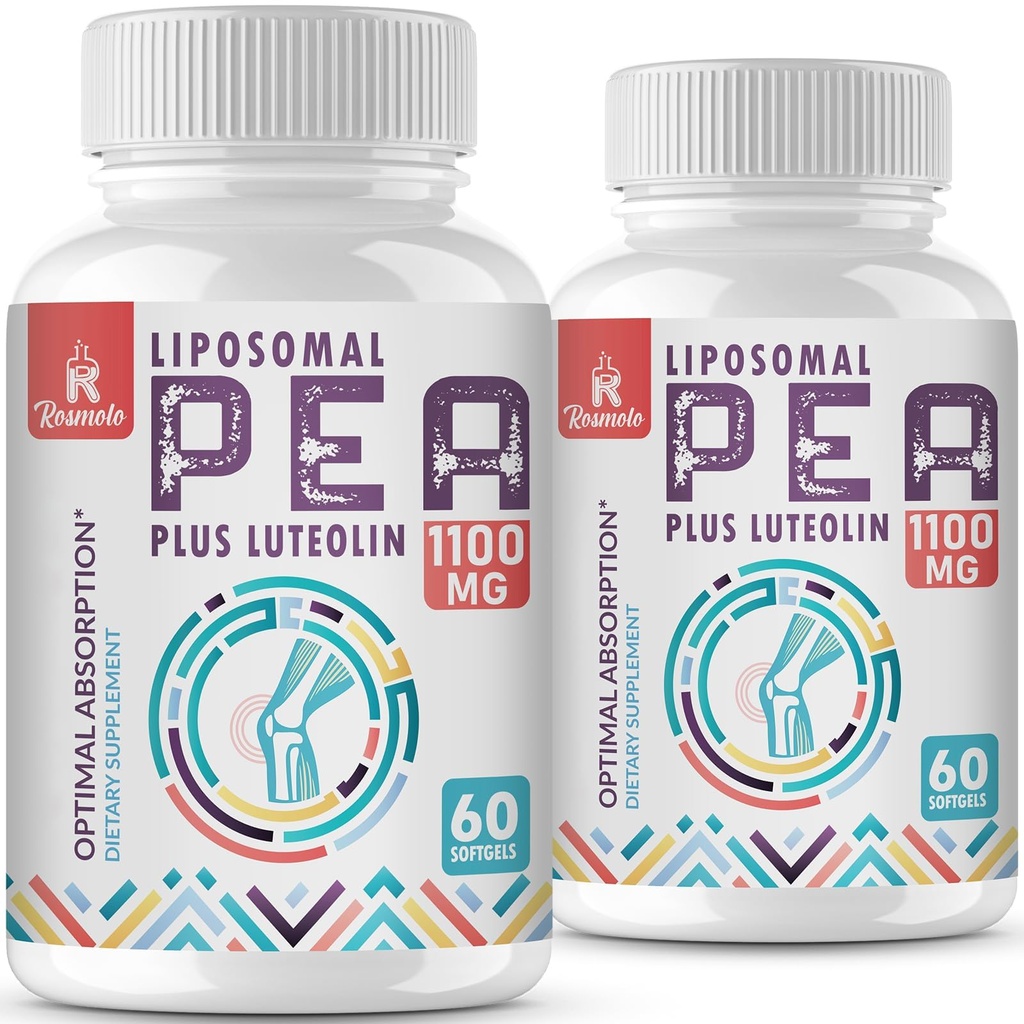 Lipozomální palmitoylethanolamid 1000 mg + Luteolin 100 mg, mikronizovaný pea 99% vysoce čištěný - zvýšená absorpce a biologická dostupnost, 120 Softgels