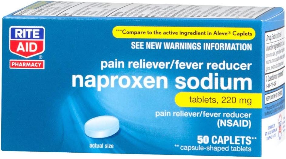 Rite Aid Naproxen Relief Pills, 220 mg Kaplety - 50 Počet 124; NSAID Reliever Reliever 124; Pain Pills 124; Back Pain Relief Products 124; Muscle and Back Pain Relief Products 124; Real Time Pain Relief