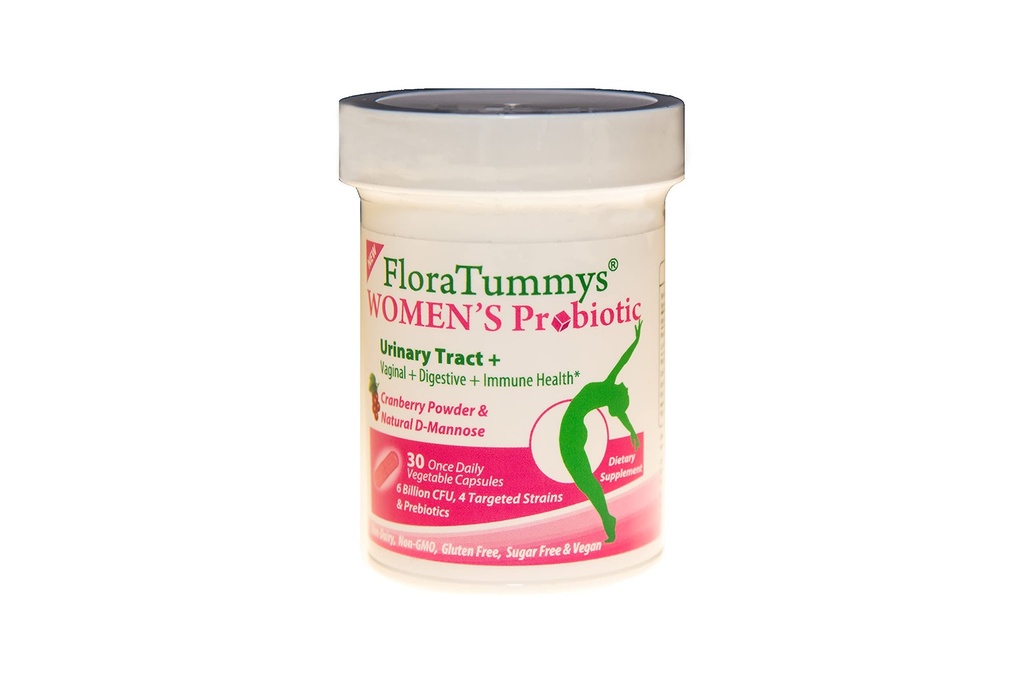 FloraTummys Ženské probiotika, Močové Trakt Trávicí imunitní systém Zdraví, Cranberry Powder, Kosher Certified, Non- Dairy, Gluten Free, Non- GMO