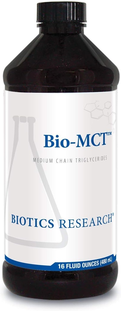 Biologický výzkum Bio MCT Mozkové palivo, Mozková energie, Čistá energie, Triglyceridy středního řetězce, MCT, Capyl Triglycerid 16 Fluid Ounces