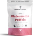 Sprout Living Simple Watermeloun Seed Protein Powder, 12 Grams Organic Plant Based Protein Powder Without Icide Sweeteners, Non Dairy, Non- GMO, Vegan, Gluten Free, Keto Drink Mix (10 oz)