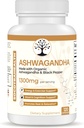 Ashwagandha s Black Pepper pro zlepšení absorpce - Certified Organic, Non- GMO, gluten- Free - Podporuje mood a energie, podporuje odpočinek a relaxaci - 120 Veganské kapsle