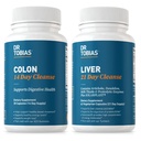 Dr. Tobias Colon 14 Day Cleanse & Játra 21 Day Cleanse doplňky, s Fiber, Byliny & Probiotika, Solarplast, Artichode, Mléko Thistle, Podporuje Gut a zdraví jater.
