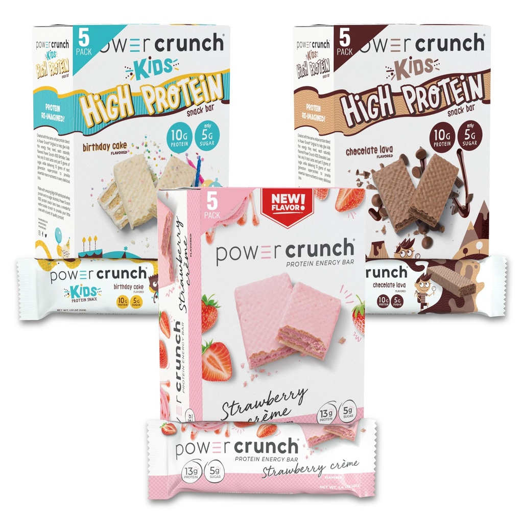 Power Crunch Protein Wafer Bary a Power Crunch KiDS Protein Bary, Variety Pack, (15 hrabě) High Protein Snacks s vynikající chutí