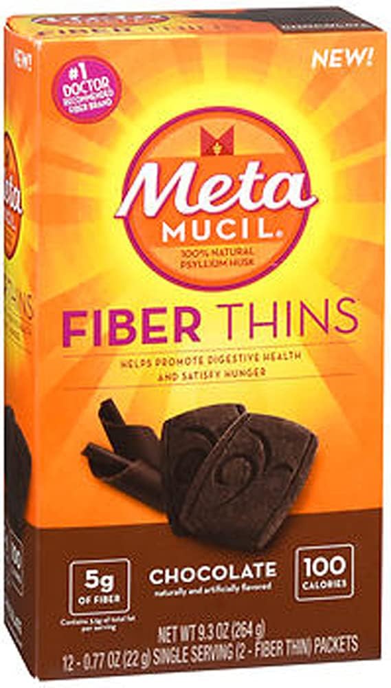 Metamucil Fiber Thins, Chocolate, 12 Packets, 9.3 oz - Balení po 2 ks
