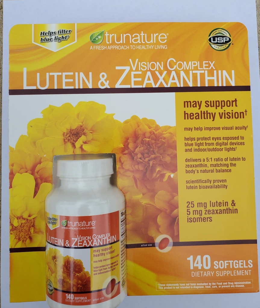 Tru- Nature Vision Complex Lutein & Zeaxanthin, pouzdro 140 Softgels