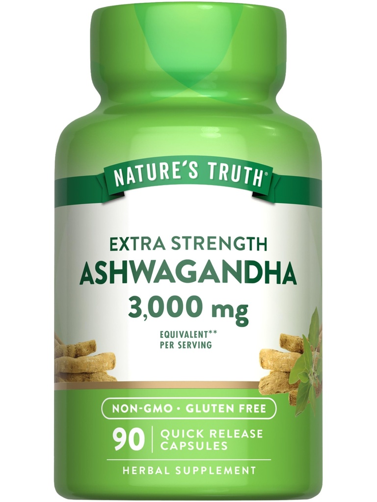 Nature 's Truth Ashwagandha Kapsle 124; 3000mg Capsle 124; 90 Count CLAS124; Extra Strength CLAS124; s Black Pepper CLAS124; Non- GMO & gluten zdarma dodatek
