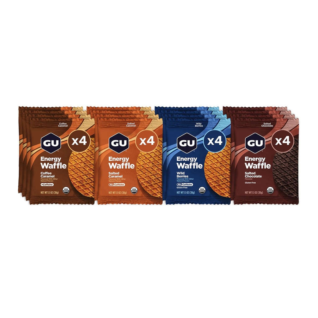 GU Energy Strooplatbel Variety Pack Sports Nutrition Waffle, Caffeine Included, a Kosher Dairy, On- TheBean Energy for any workout, 16 Počet