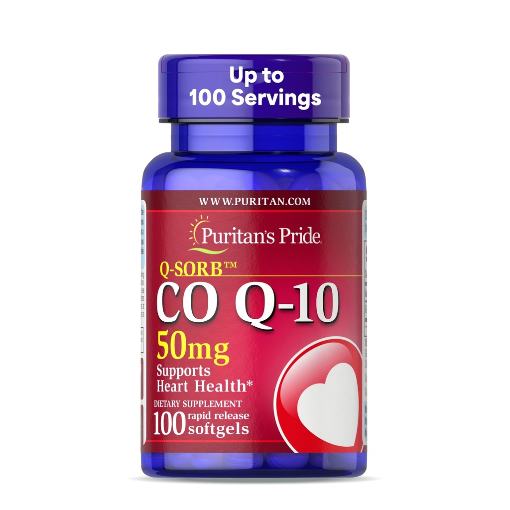 Puritan je Pride Coenzym CoQ10 50mg, Dietní dodatek pro srdeční zdraví, krevní tlak, ústní guma zdraví, a zdravé stárnutí podpora, 100 Služeb, rychlé uvolnění Softgels