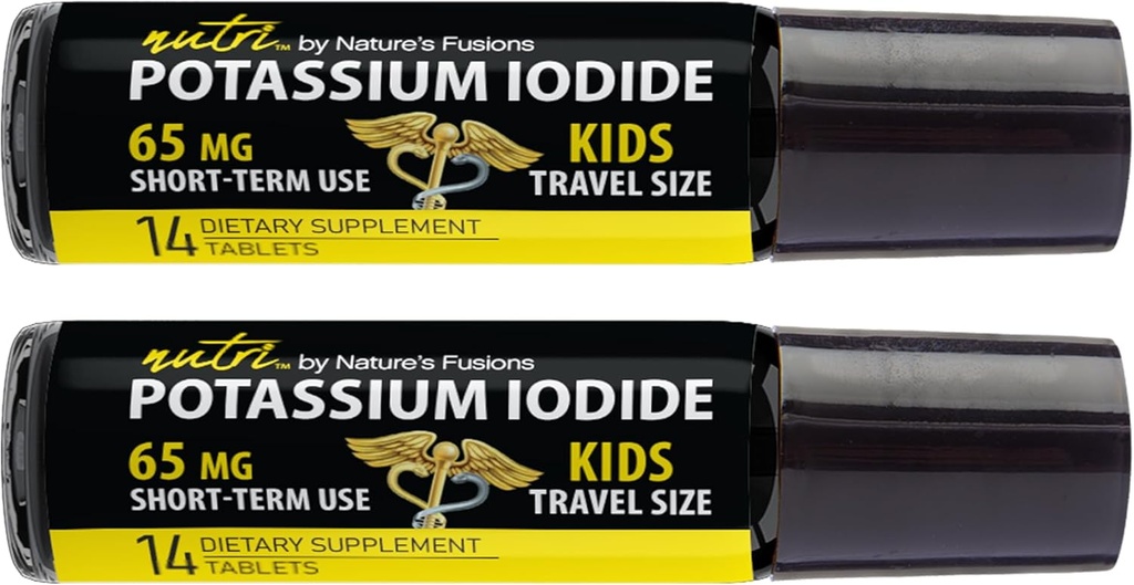 (2 Pack) Nutri Draslík Iodide Tablets 65 mg - Dětská cestovní velikost 14 Tablets Draslík Iodide Pills - Draslík Jod Tablets 65 mg - YODO Naciente Ki Pills (28 Tablety)