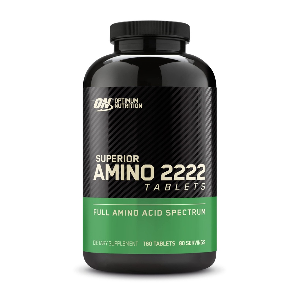 Optimum Nutrition Superior Amino 2222 Tablety, Kompletní esenciální aminokyseliny, EAA, 160 Počet