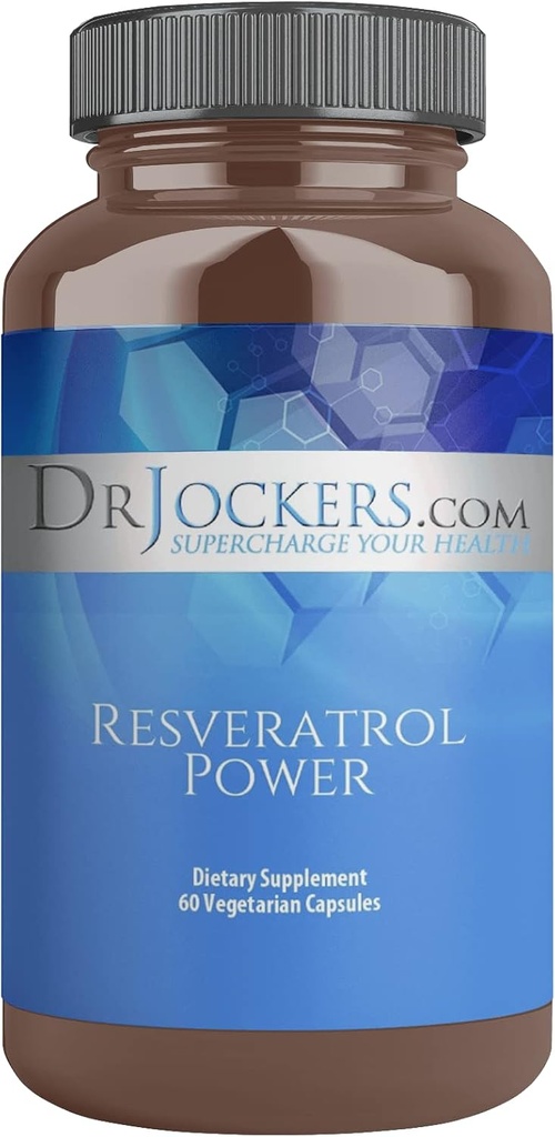 Resveratrol Power by Dr. Jockers, s imunitní podporou, antiaging, Důležité pro zdraví pokožky, Trans Resveratrol, 200 mg, 60 denní zásobování