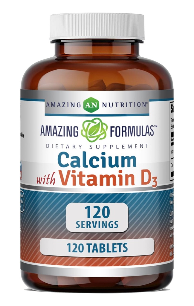 Úžasné množství vápníku s vitaminem D3 dodatek 124; Tablety CLAS124; Non- GMO CLAS124; gluten- Free CLAS124; Made in USA (1 balení CLAS124; 120 Počet)