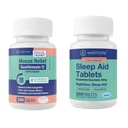 WELMATE Nighttime Wellness Bundle: Mucus Relief Guaifenesin 600mg Mucus Relief (200 Ct) & Doxylamin Successinate 25mg Sleep Aid (200 Ct) Is124; Extended Relief for Restful Sleep