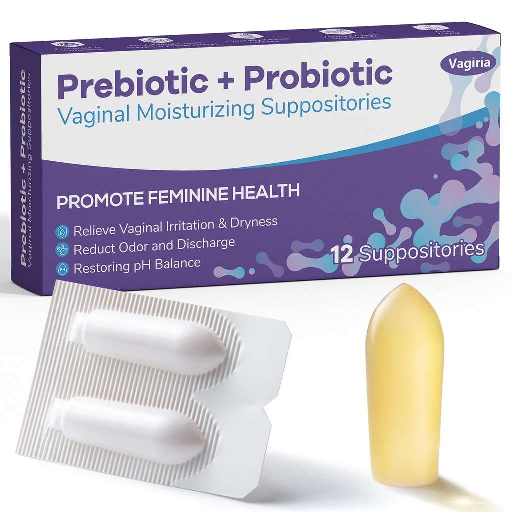 Vaginální probiotické podložky, Prebiotické Infuze s hyaluronickou kyselinou, čaj Strom, a vitamín C & E, pH Balance Support Formule bojuje Sucho, zápach a discomform, Obnovit femininní zdraví (12 Counts)