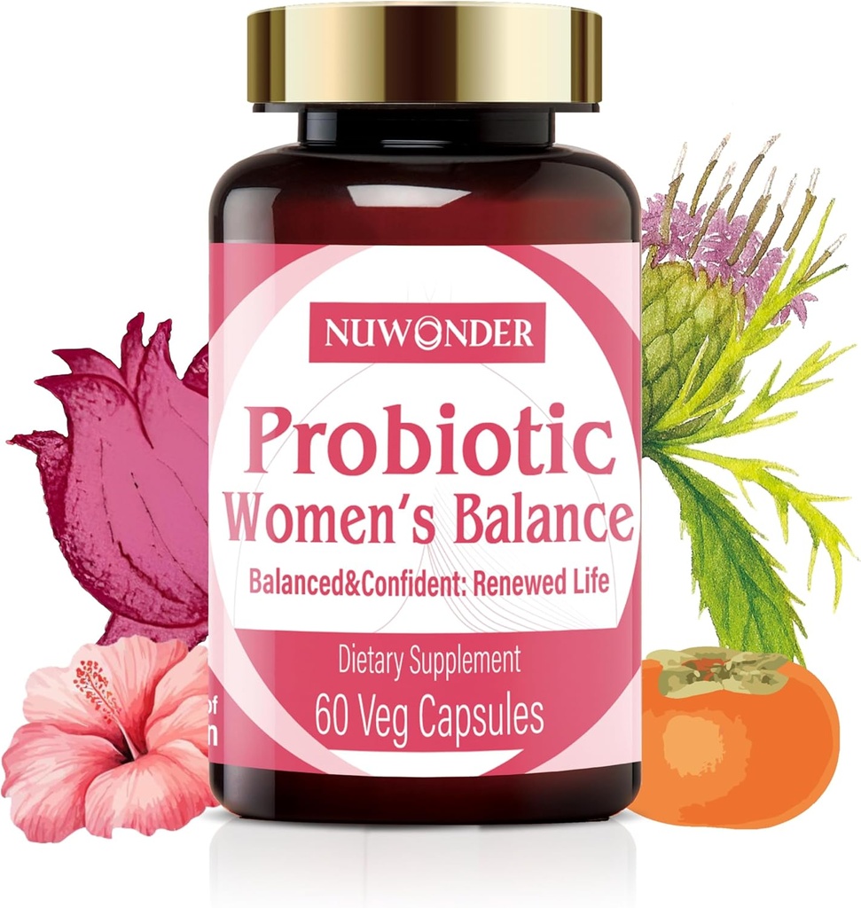 Prebiotika a probiotika pro ženy - Vaginální probiotika Blend, Přírodní Prebiotika, Bylinná podpora, Podpora ženského zdraví a vnitřní rovnováhy, Eliminovat vaginální zápach a pH Balance, 60 Kapsle (2)