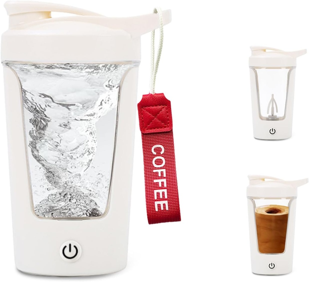 Elektrická třepačka láhev, Přenosný protein, Mixer Cup, USB C Shaker pro hladké proteinové třepačky, BPA-Free, Tritan, 450ml, 16oz, Stir Cup, 500mAh dobíjecí