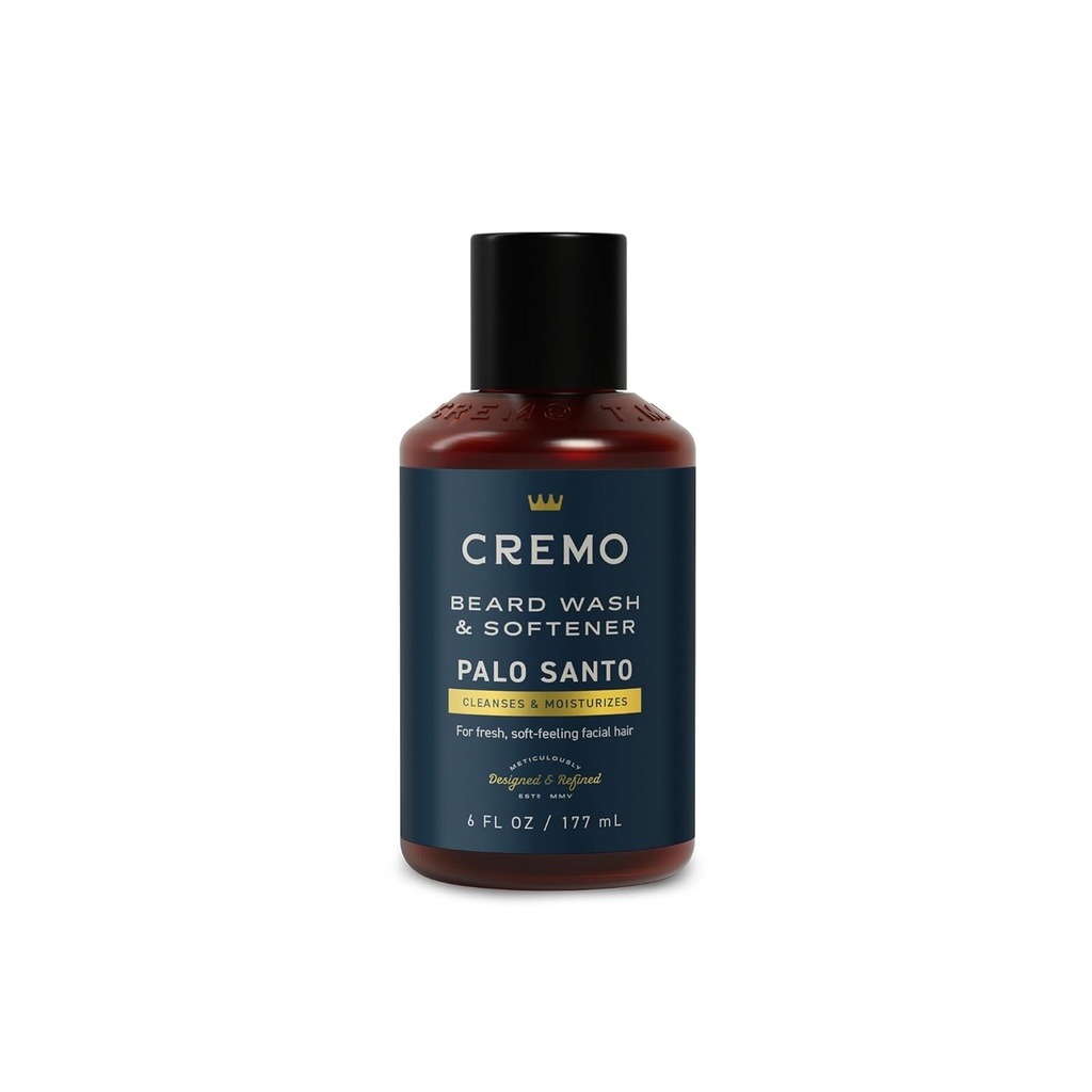 Cremo Palo Santo (Reserve Collection) Beard Wash & Softtener, Moisturizes, Styles and Reduces Beard Itch for all lengths of Facial Hair, 6 Fluid Oz
