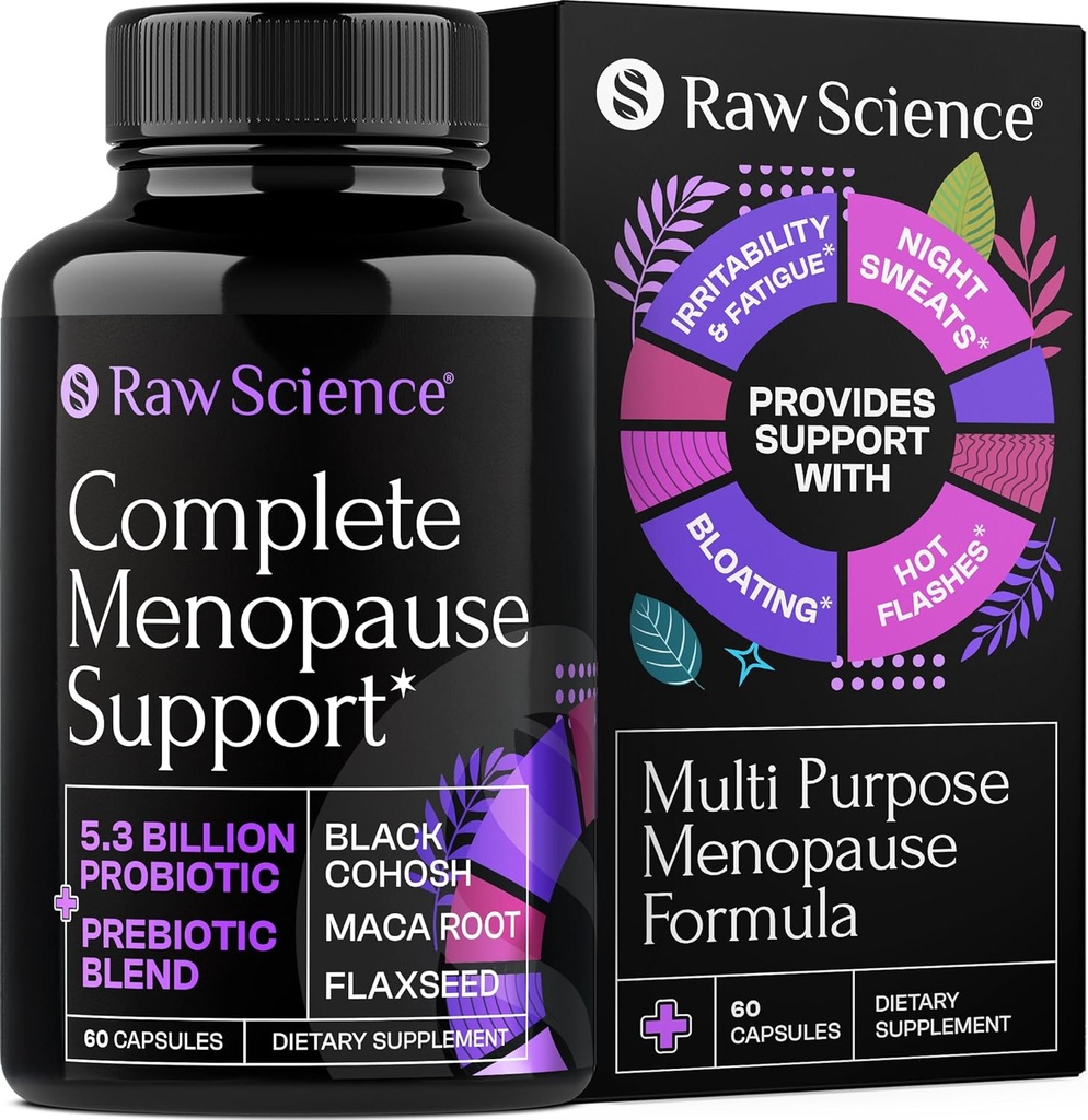 Menopauza Doplňky pro ženy - Black Cohosh pro Menopauze Hot Flashs, Noční poty & Hormon Balance s DIM, Vitex, Dong Quai, Red Clover - Kompletní Menopauza Podpora Vaginální zdraví, 60 Kapsle