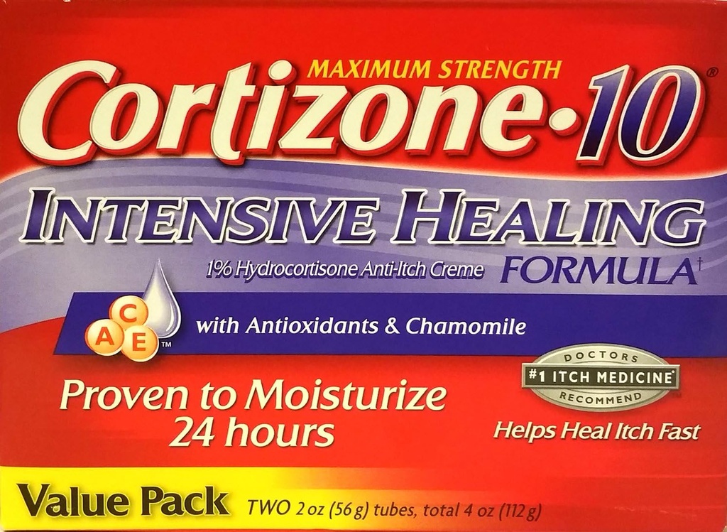 Kortizone- 10 Max Strength Kortizone- 10 Intenzivní léčebný vzorec s antioxidanty a heřmánek, Dva 2 oz Tubes