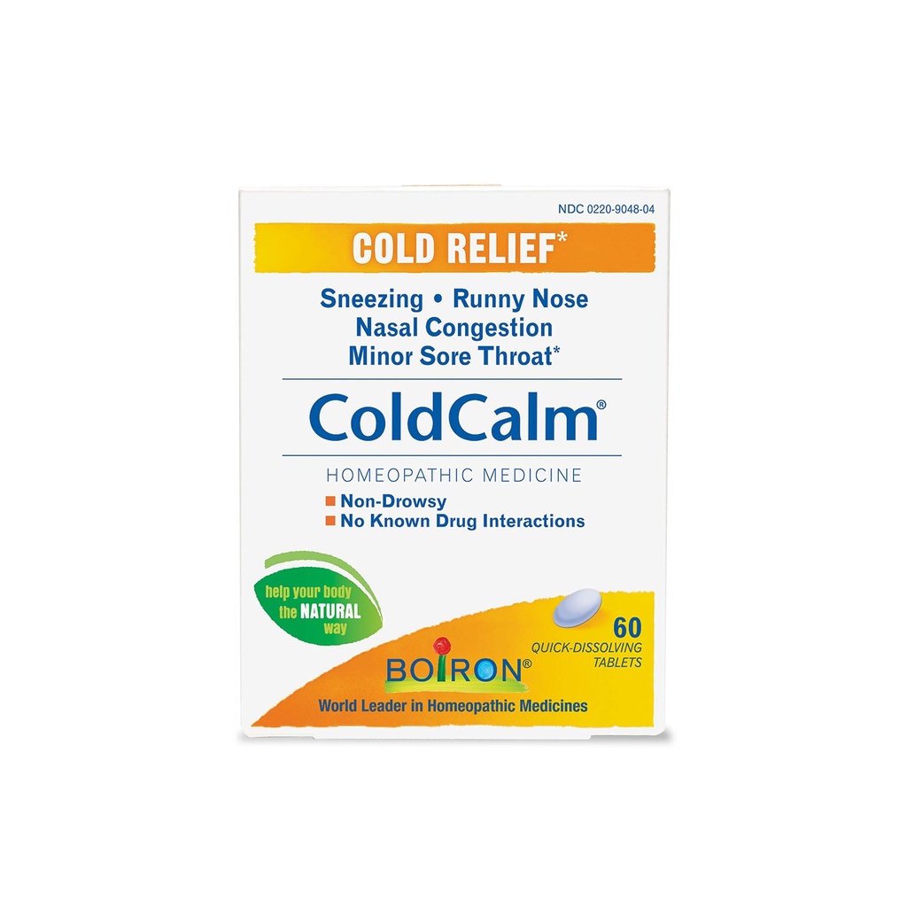 Boiron ColdCalm Tablety pro úlevu od běžných studených příznaků, jako je kýchání, Runny Nose, Sore Throat, a Nasal Congestion - Non- Drowsy - 120 Počet (2 balení)