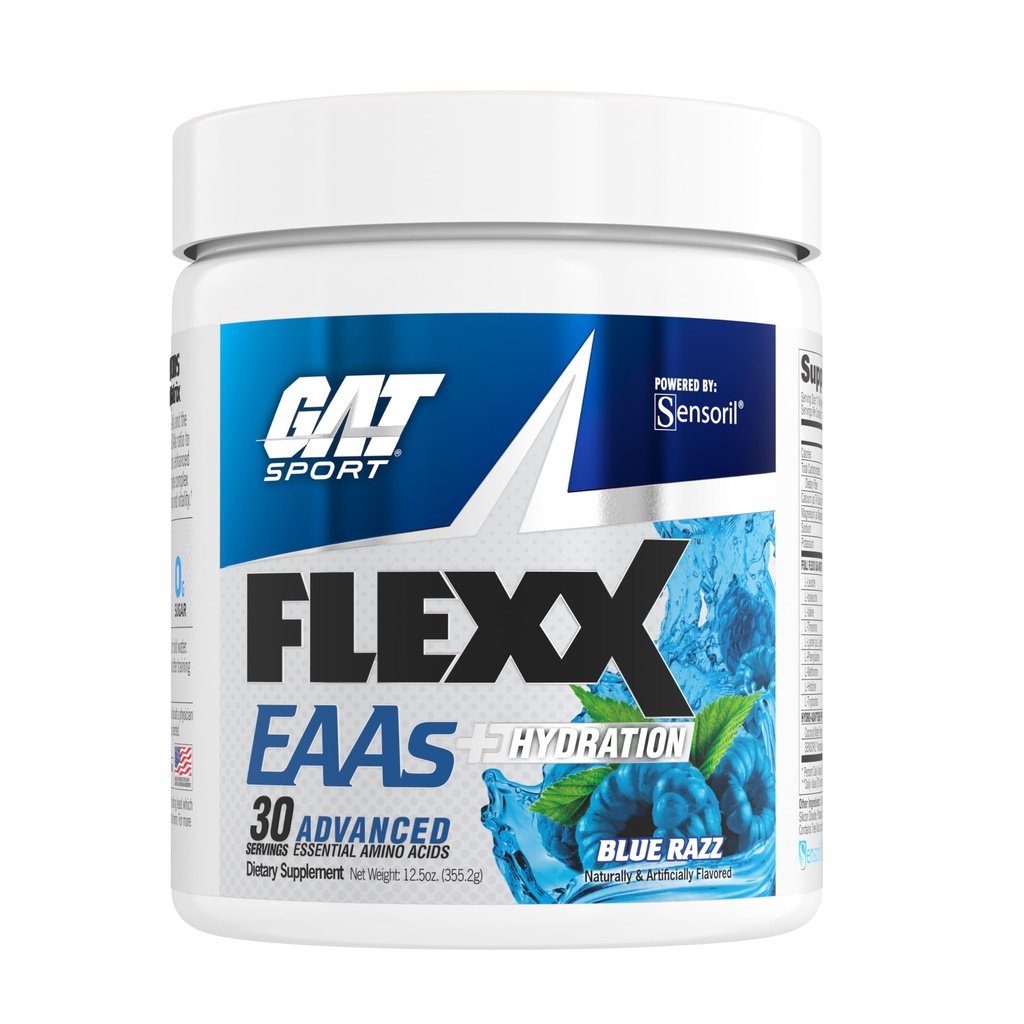 GAT SPORT Flexx EAA + Hydratace, Advanced Essential Amino Acids, 30 Servings (Blue Razz)