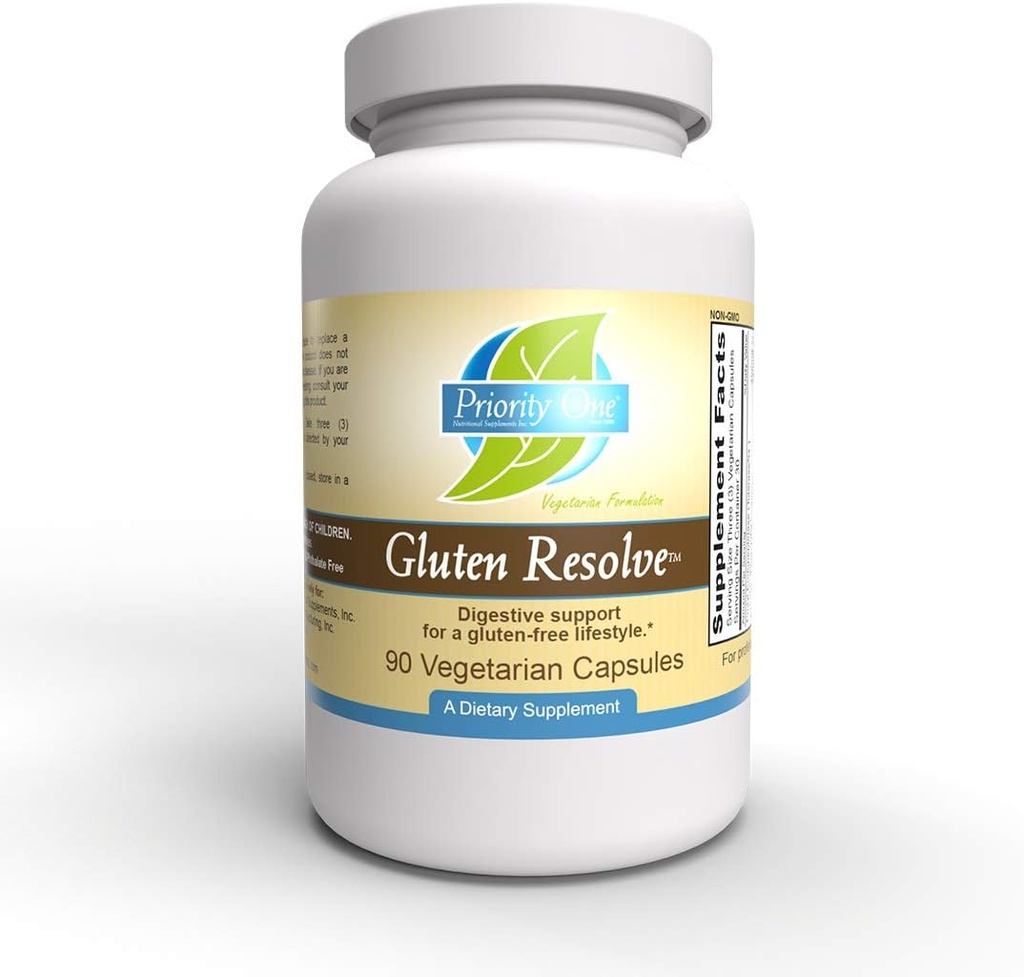Priorita 1 Vitamíny gluten Resolve 90 Vegetariánské kapsle - Stravovací podpora pro gluten volný životní styl. * Tolerate ® G je vědecky osvědčený pro Digest proline- Rich gluten epitopy. *