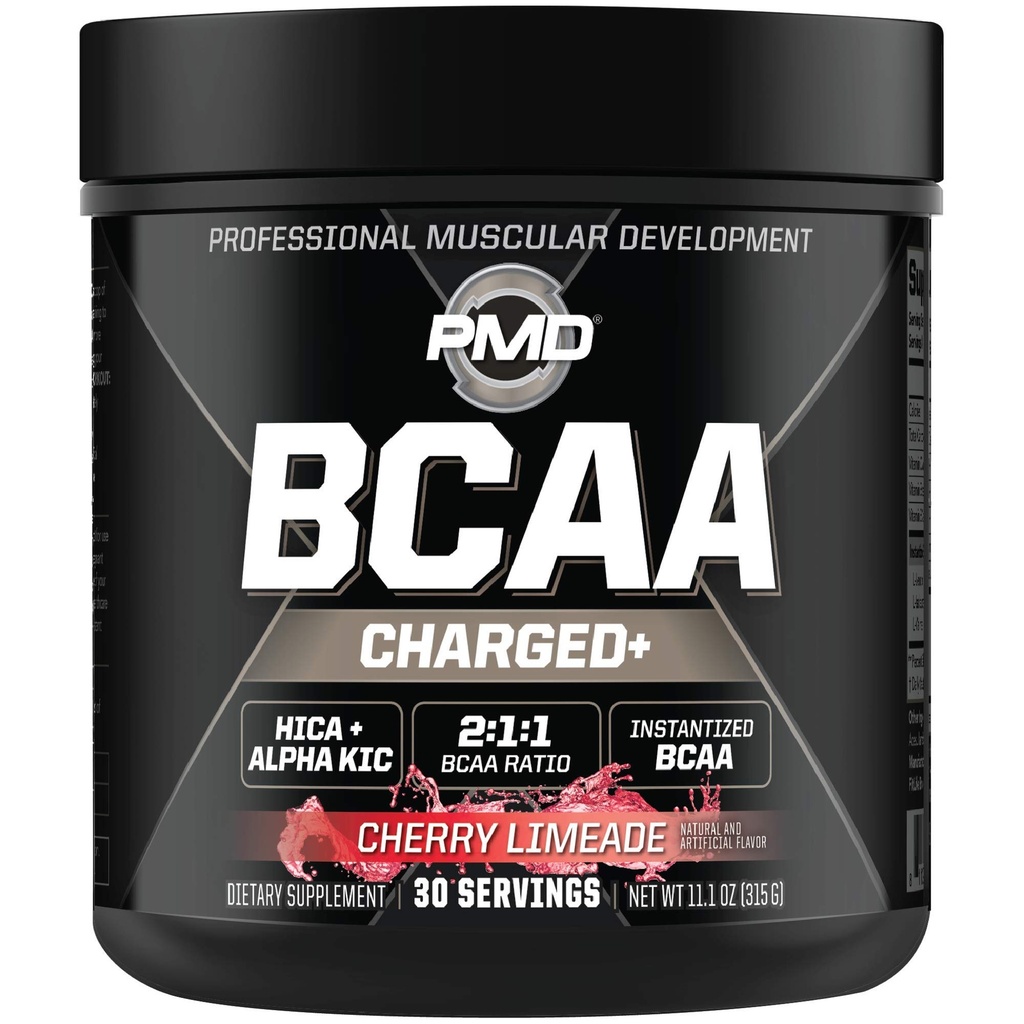PMD Sports BCAA nabíjené Delicious Amino Acid Drink Mix pro výkon, zotavení, vytrvalost a hydratace - Zvýšení svalové funkce pro cvičení a denní energie - Cherry Limeade (30 Služeb)