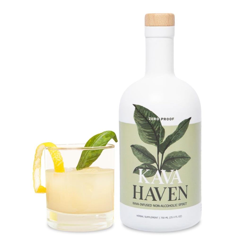 Kava Haven Non Alkoholic Spirit, 750ml Lahvička 124; Kava Kava Drink 124; Nealkohol Alternativní Spirit pro smíšené nápoje recepty 124; Nízká kalorie Dutch 124; Všechny přírodní láhve 124; - Lemon Ginger Flavor (17 Služeb)