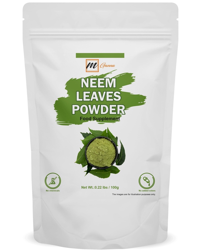 100% Natural Neem Leaf/Azadirachta Indica Powder Ayurvedic Herb for Skin, Hair Care and Cosmetic Formulations 100 GMS / 0.22 LBS