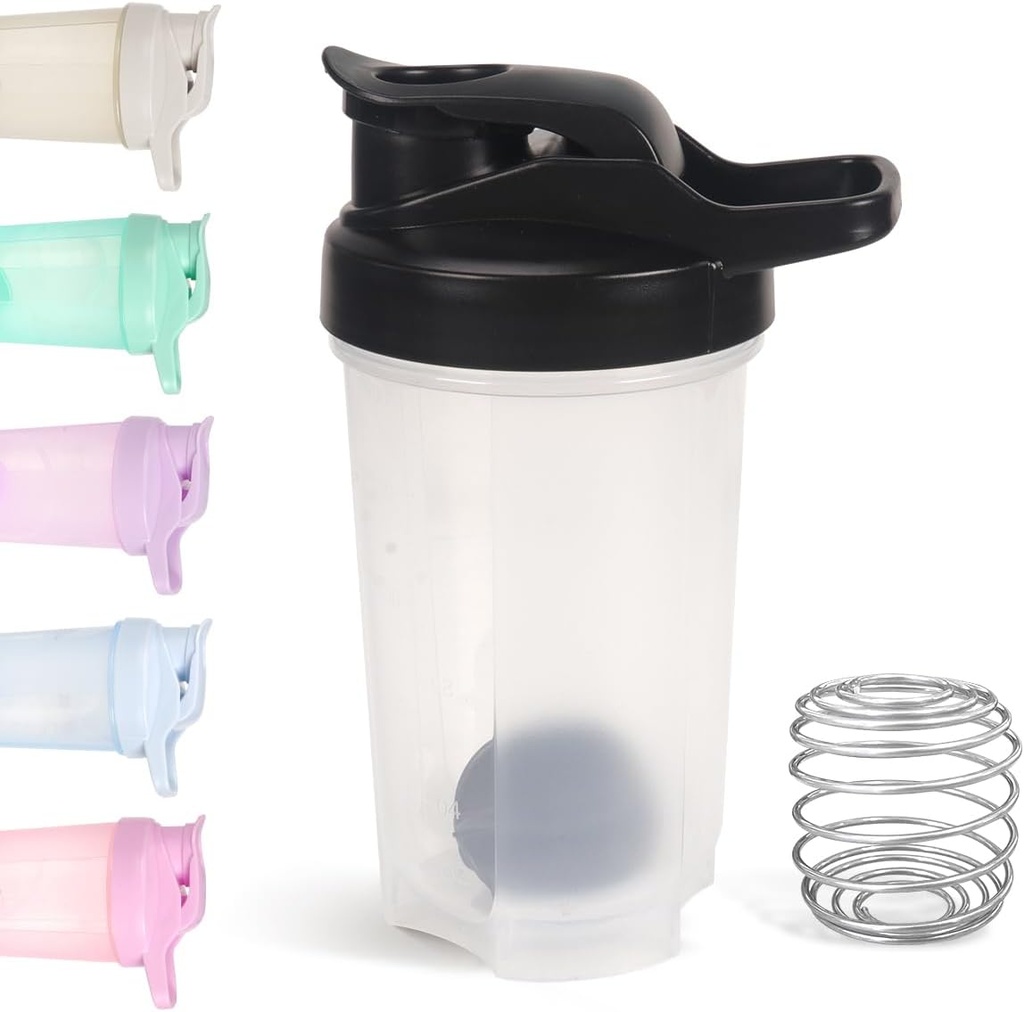 D.Y.A 16oz Shaker Lahvička Leak Proof Sports Shaker Cups pro protein Shakes Lahvička pro Pre Workout a Cestování Chcete-li jít BPA zdarma & Easy Clean Protein Shaker Lahvička, Černá