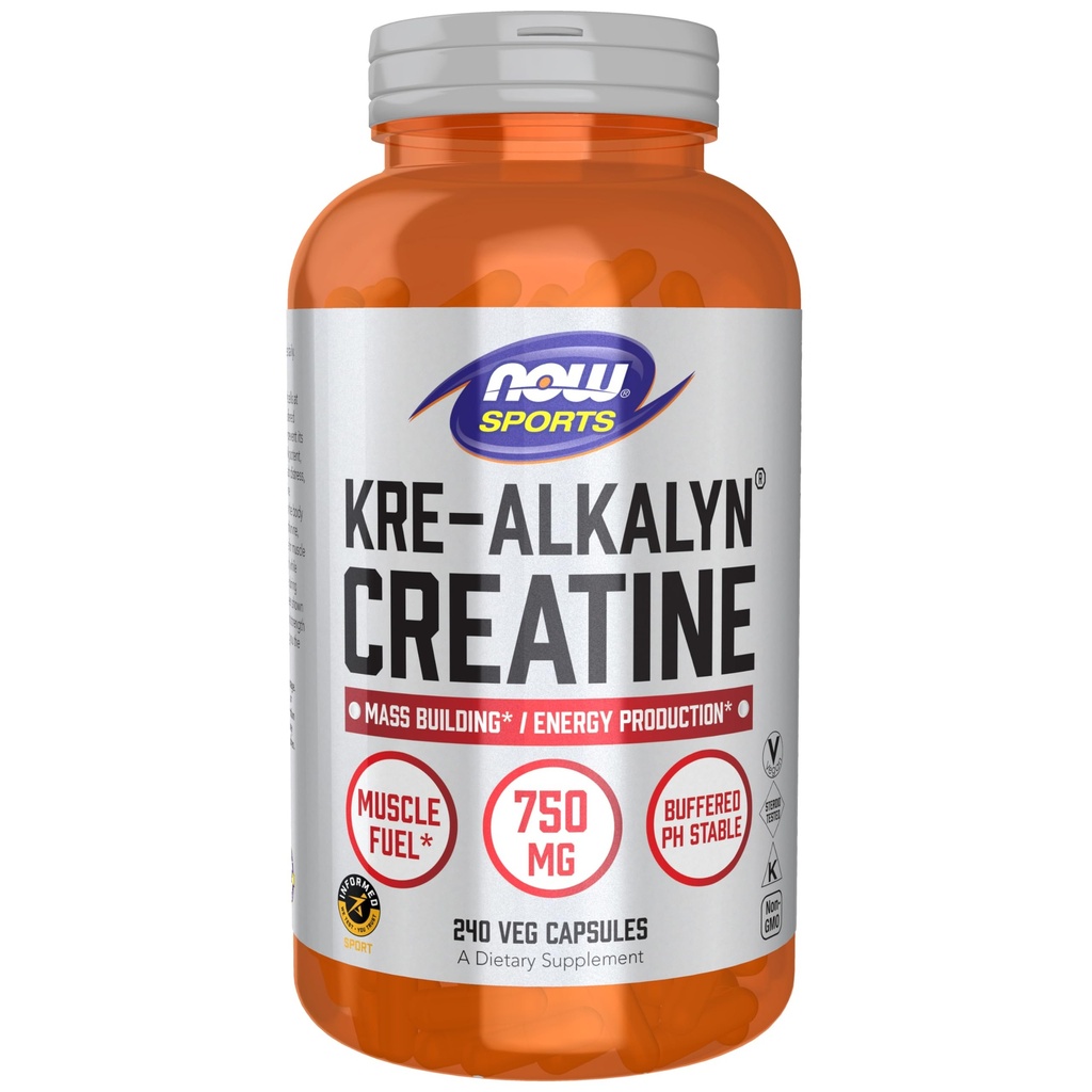 Foods Sports Nutrition, Kre-Alkalyn Creatine 750 mg, Mass Building * / Energy Production *, 240 Veg Kapsle