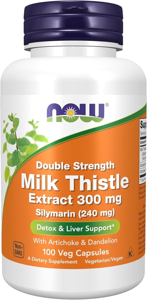 Nyní Potraviny Doplňky, Silymarin Mléko Thistle Extract 300 mg s Artyčok a Pampeliška, Dvojitá síla, Podporuje funkci jater *, 100 Veg Kapsle