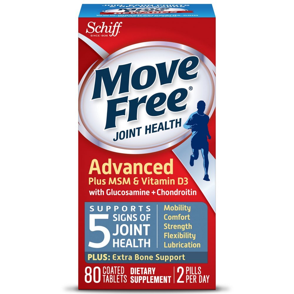 Move Free Advanced Plus MSM a vitamin D3, 80 tablet - Dodatek ke společnému zdraví s Glucosamine a Chondroitin (balení po 3)