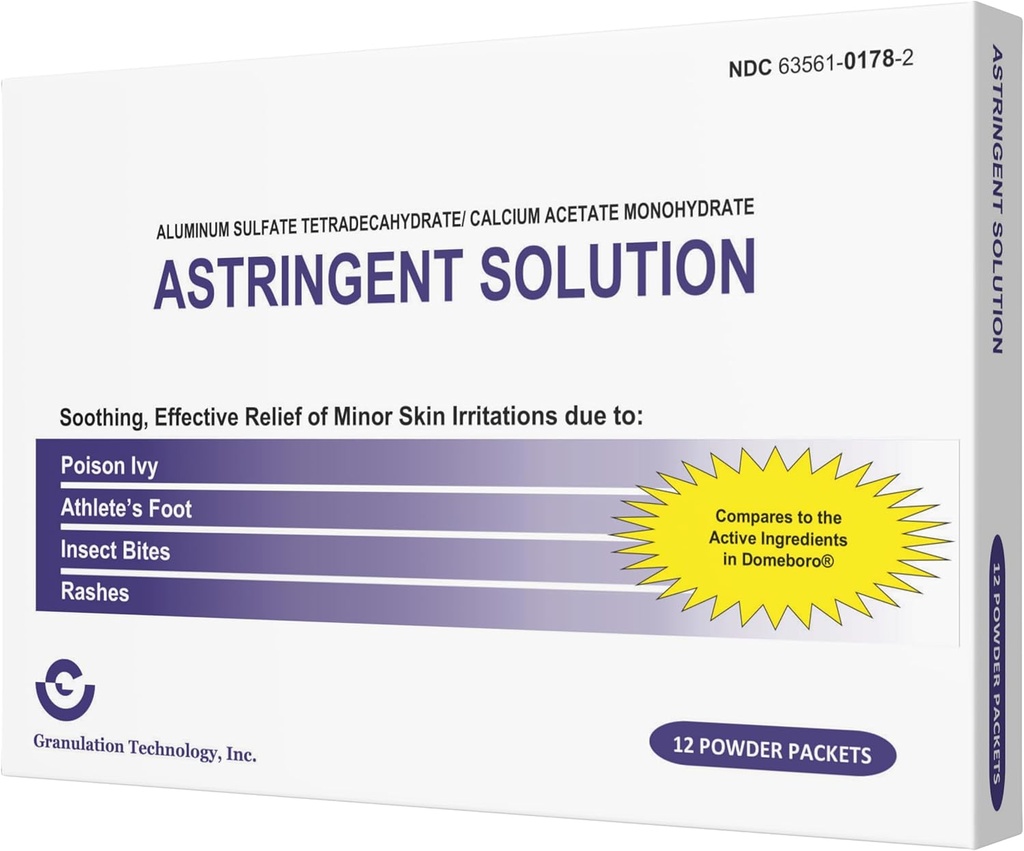 Genericky Astringent Solated Soak Rash Relief - Soothing Skin Care - 12 Počet (balení po 1), bílá a fialová