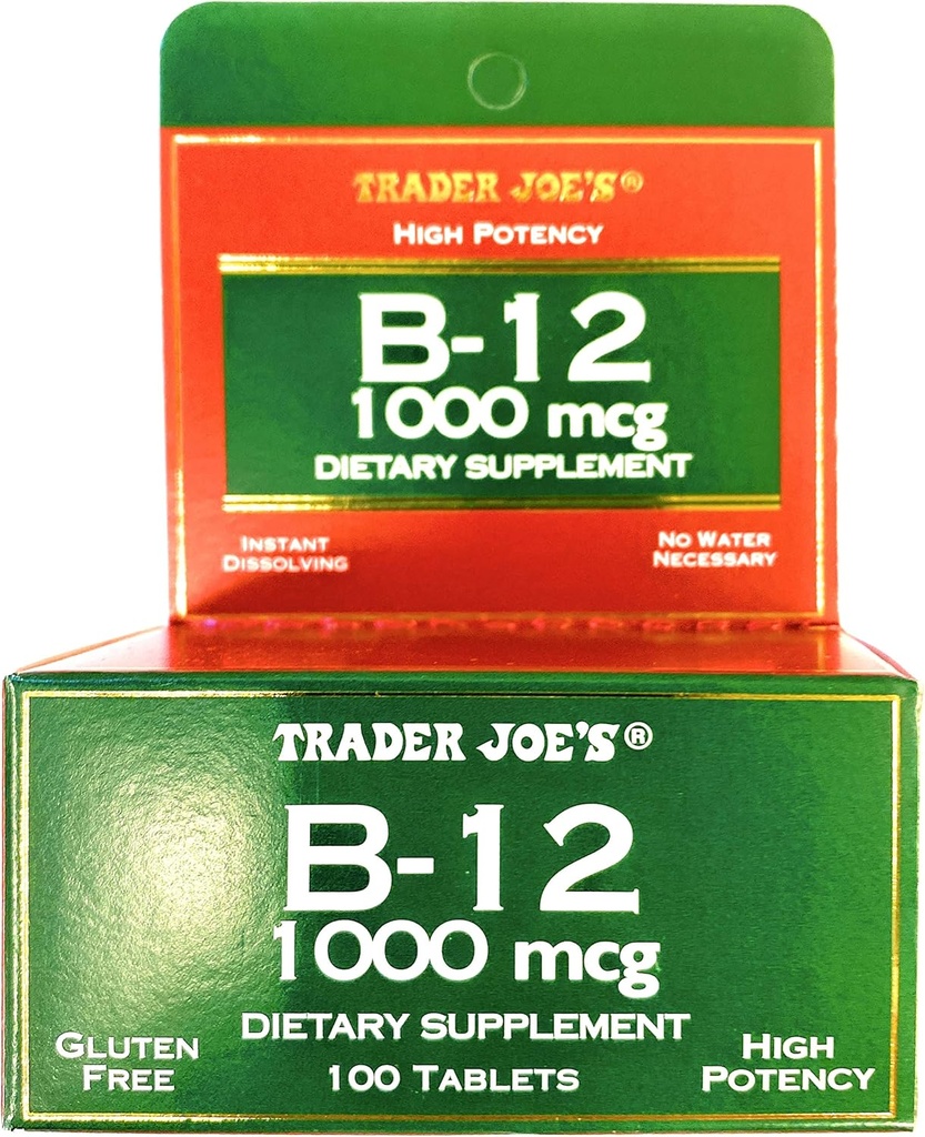 Obchodník Joes Vitamin B12 1000 mcg gluten Volný dietní dodatek 100 Tablety