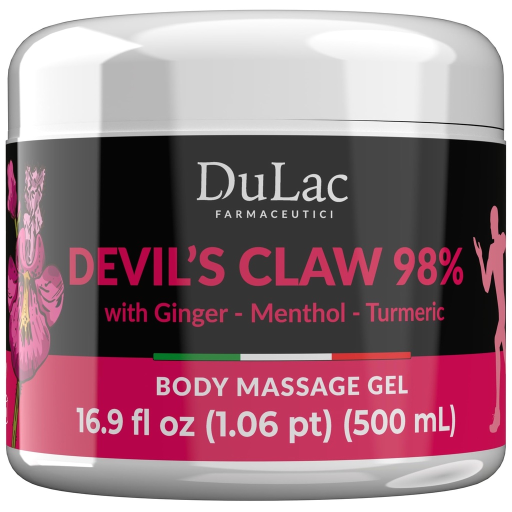 Dulàc - Ďáblův dráp 98% Cream Maximální síla 16.9 Fl Oz, přírodní kloubní a svalový relaxer krém pro obnovení svalů a společné bolesti, obohacený mentolem pro chladný efekt