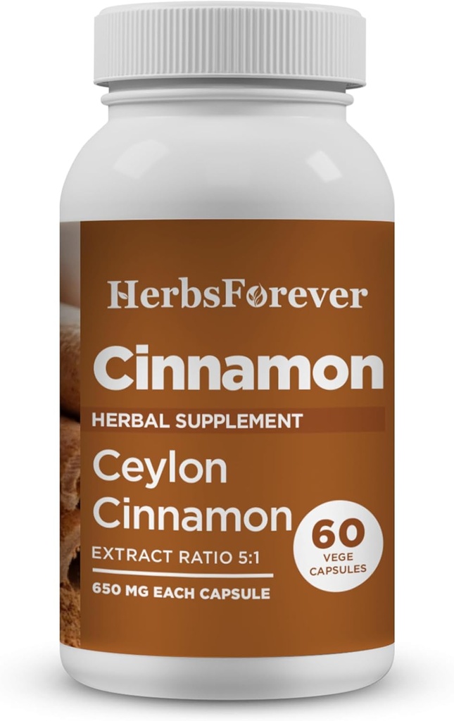 Herbsforever Ceylon Skořice Kapsle Celková Wellness Supplement High Potency 800 Mg Extract 60 Vege Kapsle